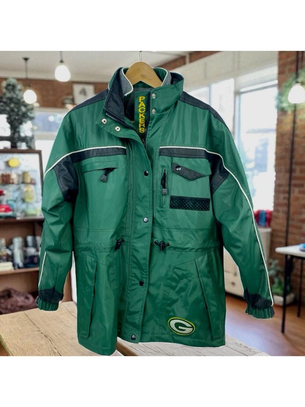 Green Bay Packers Coat Youth Large  14/16 Kids Touchdown Club 90s Liner Vest VTG
